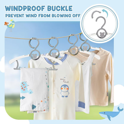 50 Pack Baby Hangers for Nursery Closet, Adjustable Non-Slip Kids Hangers with Windproof Buckle, 11-14" Infant Child Plastic Clothes Pants Toddler Hanger for Boys Girls Newborn Adult, Grey