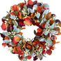 22 Inch Fall Front Door Wreath with Eucalyptus Lamb Ears Leaves and Berries, Autumn Fall Leaves Wreath with White Berries for Indoor and Outdoor, Festival Home Decor