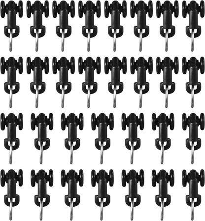 Curtain Tracks Ceiling Wall Mounted Heavy-Duty Curtains Rails Room Divider Curtain Track for Living Room Bedroom Room Shower Divider Pulley Black, 30pcs