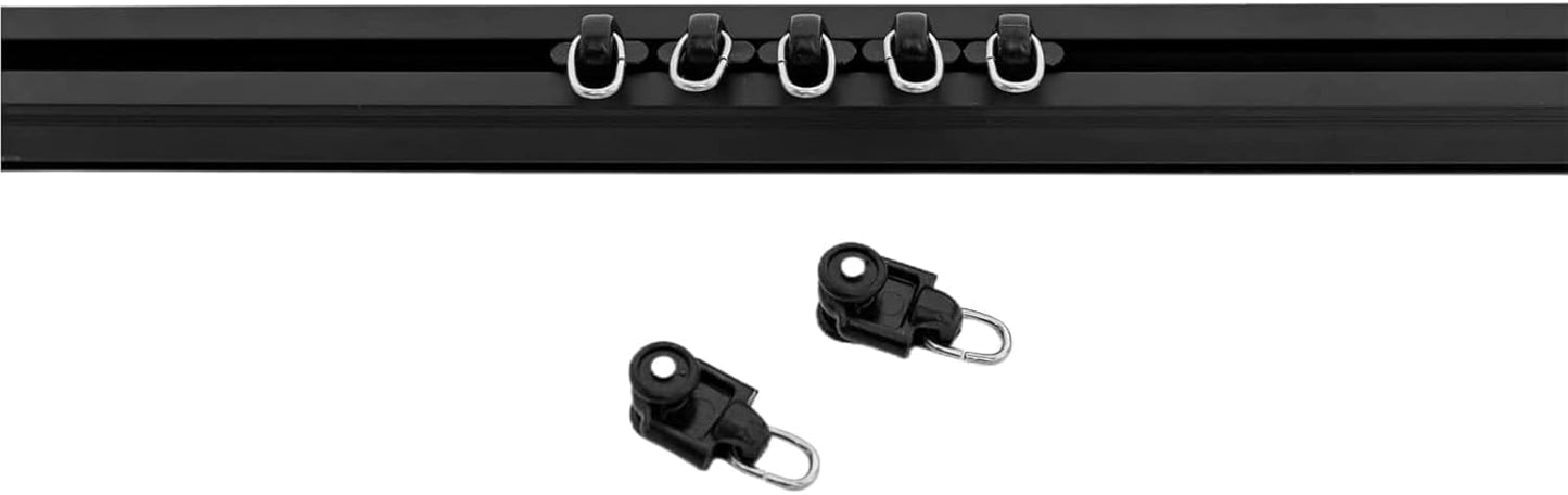 Curtain Tracks Ceiling Wall Mounted Heavy-Duty Curtains Rails Room Divider Curtain Track for Living Room Bedroom Room Shower Divider Pulley Black, 30pcs