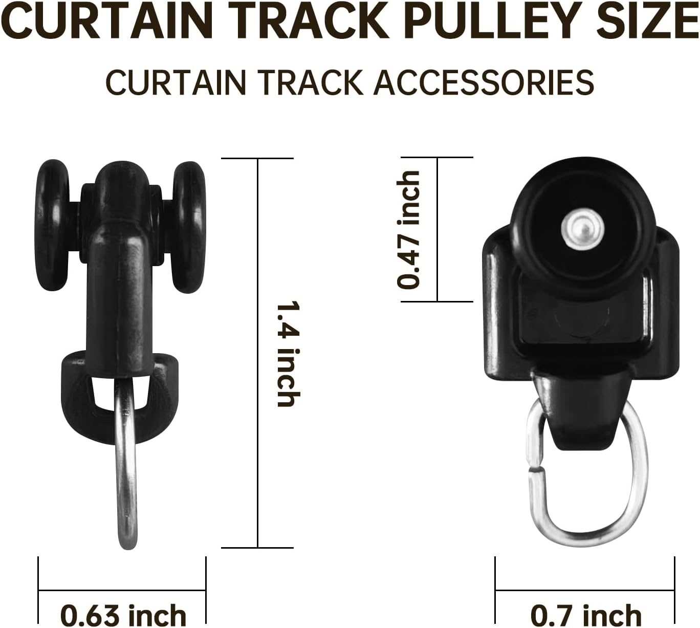 Curtain Tracks Ceiling Wall Mounted Heavy-Duty Curtains Rails Room Divider Curtain Track for Living Room Bedroom Room Shower Divider Pulley Black, 30pcs