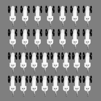 Curtain Tracks Ceiling Wall Mounted Heavy-Duty Curtains Rails Room Divider Curtain Track for Living Room Bedroom Room Shower Divider Pulley White, 30pcs