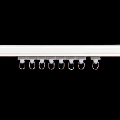 Curtain Tracks Ceiling Wall Mounted Heavy-Duty Curtains Rails Room Divider Curtain Track for Living Room Bedroom Room Shower Divider Pulley White, 30pcs