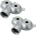 2 Pcs Circle Pattern Twin Spot Sprinkler Metal Lawn Garden Rotating Water Spray Sprinkler 360 Degree for Lawn Yard, Silver