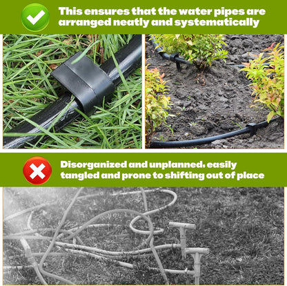80 Pcs Irrigation Stakes Tubing Hold Down Anchor Stakes 1/2" PE Plastic Garden Hose Stake 6 Inch Plastic Drip Tubing Anchor for Greenhouse, Lawn, Patio, Vegetable Plot