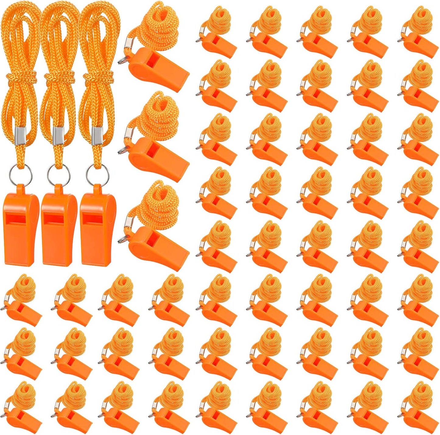 Whistle for Adults with Lanyard Plastic Safety Emergency Whistle Survival Loud for Lifeguard Coaches Hiking Outdoor Camping Accessories