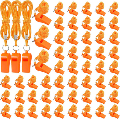 Whistle for Adults with Lanyard Plastic Safety Emergency Whistle Survival Loud for Lifeguard Coaches Hiking Outdoor Camping Accessories