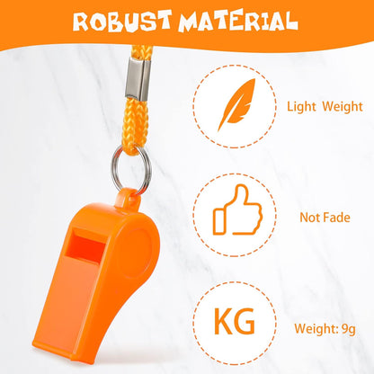Whistle for Adults with Lanyard Plastic Safety Emergency Whistle Survival Loud for Lifeguard Coaches Hiking Outdoor Camping Accessories