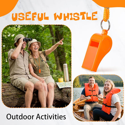 Whistle for Adults with Lanyard Plastic Safety Emergency Whistle Survival Loud for Lifeguard Coaches Hiking Outdoor Camping Accessories