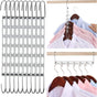 Space Saving Hangers for Clothes, 10 Pack Hanger Organizer Space Saver, Magic Metal Collapsible Closet Organizers, Multiple Hangers in One, College Dorm Room Essentials (V1.0)