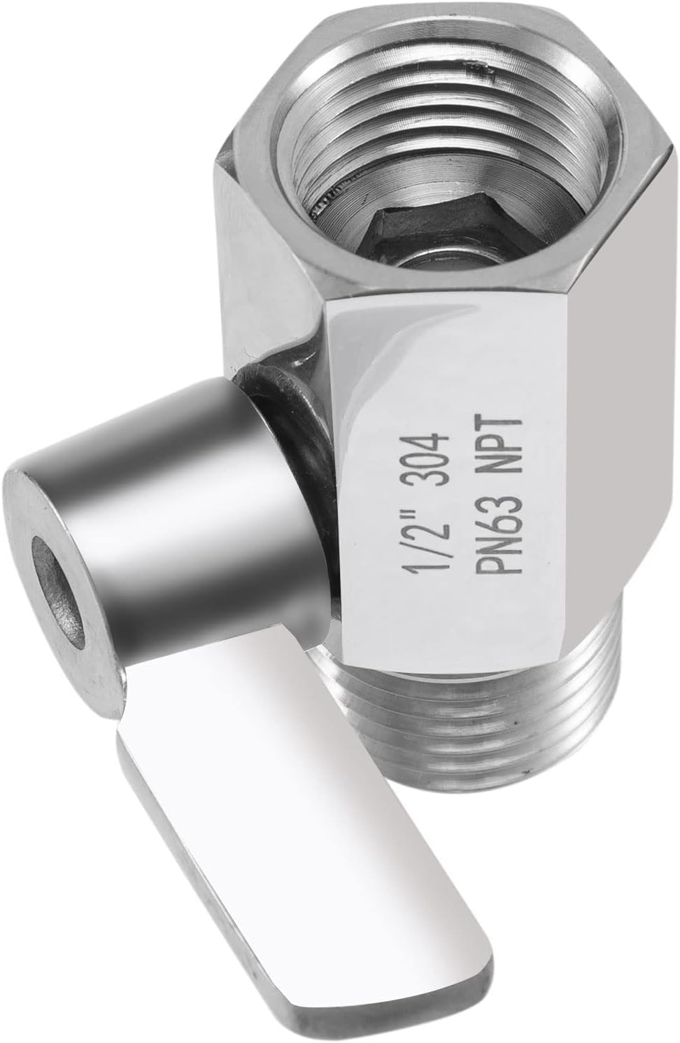 Shower Head Shut Off Valve, 304 Stainless Steel Mini Ball Valve NPT Thread(1/2" Male x 1/2"Female),Shower Head Flow Control Valve,Water Flow Control Valve （2 Pack）