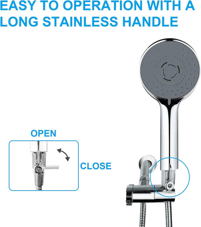 Shower Head Shut Off Valve, 304 Stainless Steel Mini Ball Valve NPT Thread(1/2" Male x 1/2"Female),Shower Head Flow Control Valve,Water Flow Control Valve （2 Pack）