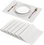 Placemats for Dining Table Set of 6 Woven Vinyl Plastic Place Mats Non-Slip Heat Insulation Stain Resistant Table Mats Washable Easy Clean Placemats (White)