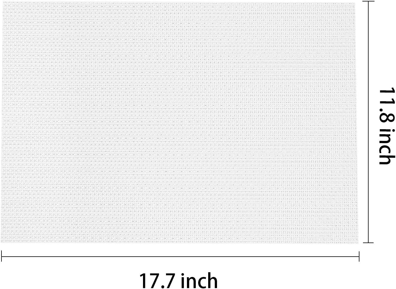 Placemats for Dining Table Set of 6 Woven Vinyl Plastic Place Mats Non-Slip Heat Insulation Stain Resistant Table Mats Washable Easy Clean Placemats (White)