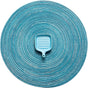 Round Braided Placemats Set of 6 Round Table Mats for Dining Tables Natural Woven Heat Resistant Place mats 15 Inch (Blue Silver)