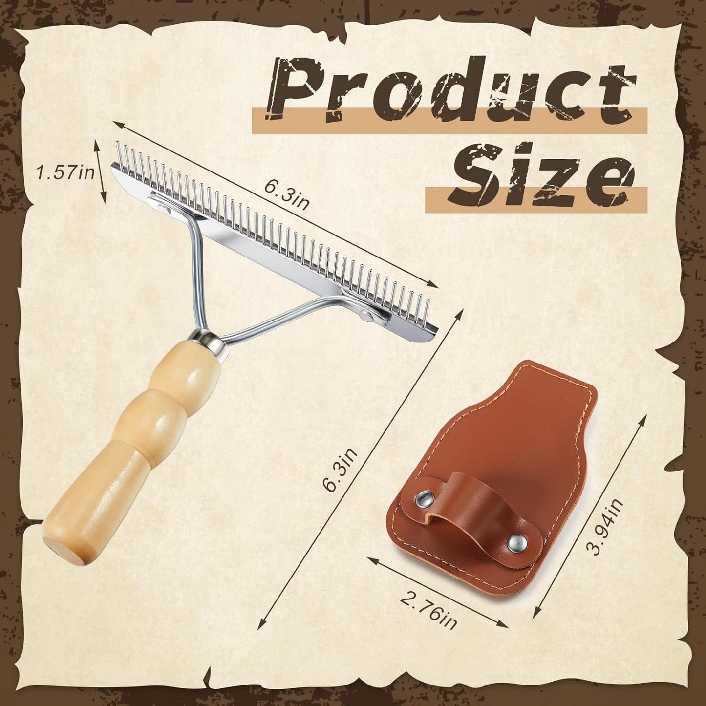 1 Set Cattle Show Comb Brush Holder Livestock Supplies for Cattle Horse Grooming Brush Show Comb with Wood Handle for Cow Livestock Brushes Pet Dog Cattlel Cows Goat Sheep