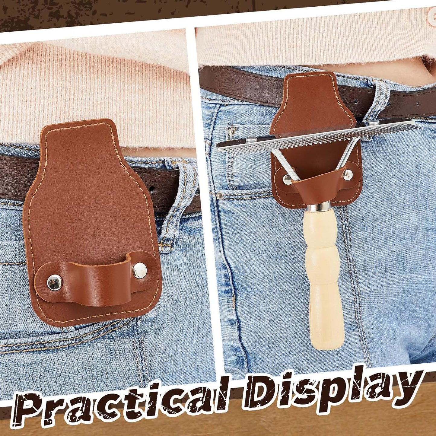 1 Set Cattle Show Comb Brush Holder Livestock Supplies for Cattle Horse Grooming Brush Show Comb with Wood Handle for Cow Livestock Brushes Pet Dog Cattlel Cows Goat Sheep
