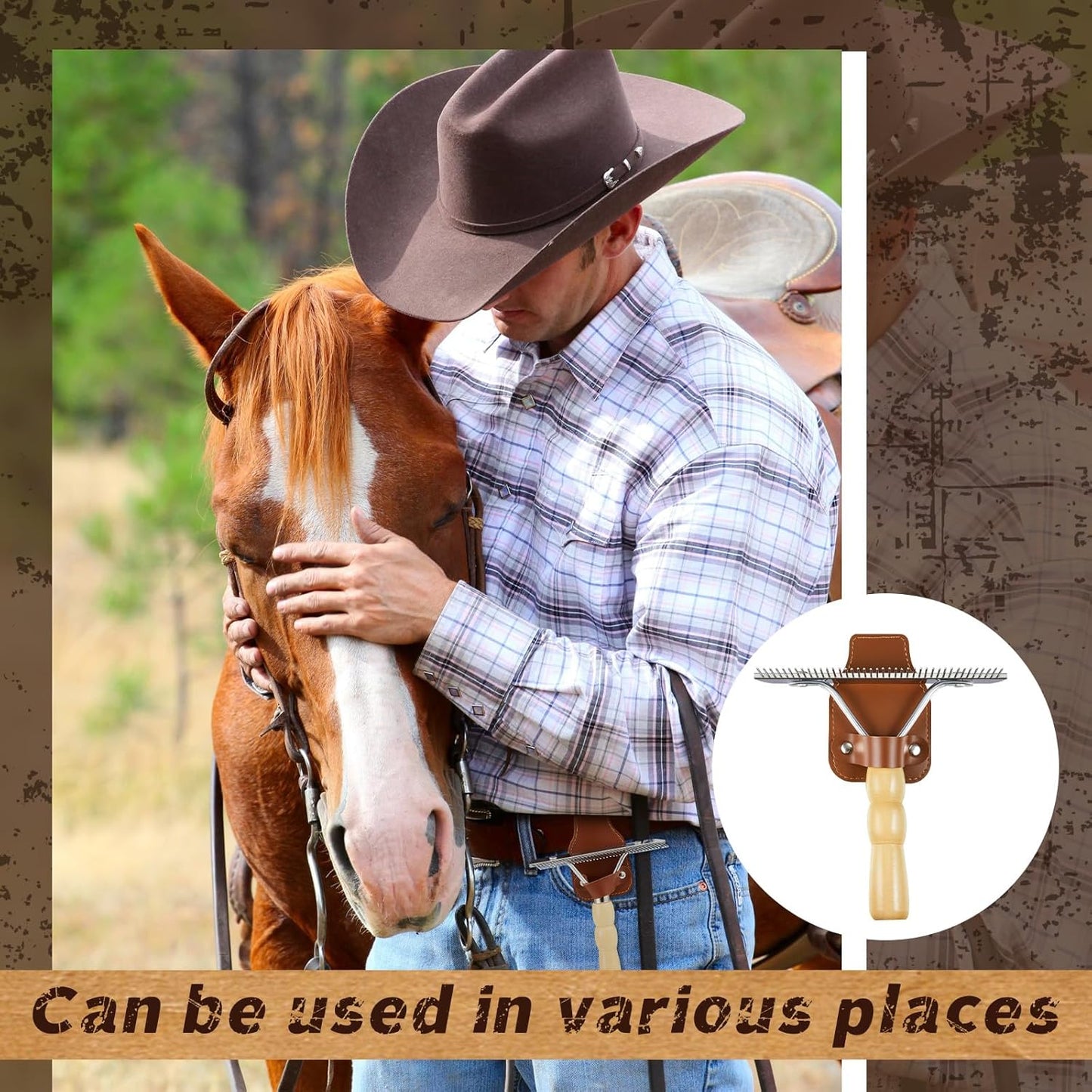 1 Set Cattle Show Comb Brush Holder Livestock Supplies for Cattle Horse Grooming Brush Show Comb with Wood Handle for Cow Livestock Brushes Pet Dog Cattlel Cows Goat Sheep