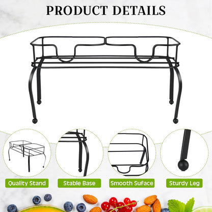 Metal Beverage Dispenser Stand for Parties Double Drink Stand Dispenser Holder Stand for Glass Jar Bottles(1 Gallon)