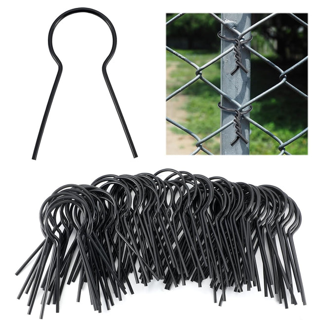 80 Pack 1 5/8" Od Ez Preformed Twist 8 Gauge Galvanized Steel Twist Fence Ties Black Vinyl Coated Chain Link Fence Ties for T-Posts/u-Posts Hover Image