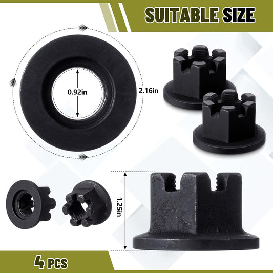 4 Pcs 501110 Rotary Cutter Castle Nut Compatible with King Kutter Rotary Cutter Gearbox 1"-14 Fine Thread