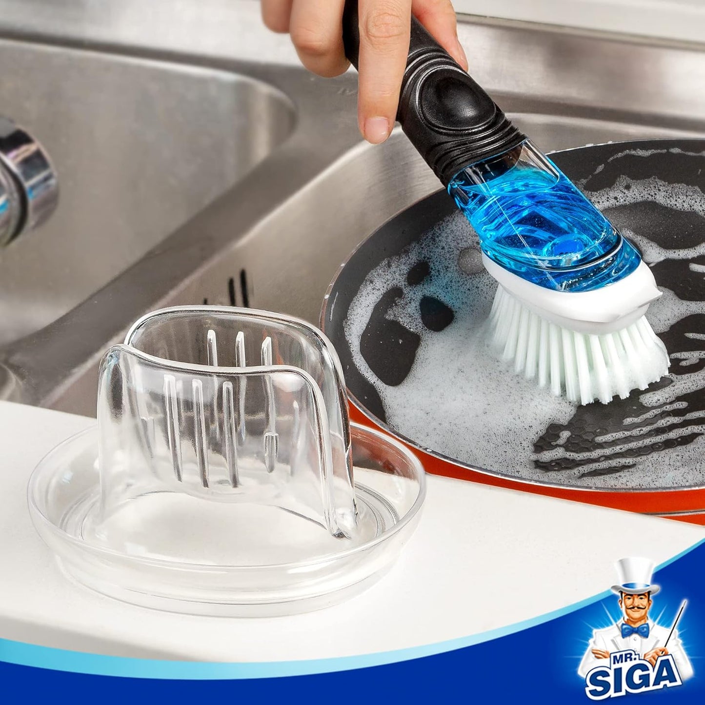 Soap Dispensing Dish Brush Refills, 4 Pack