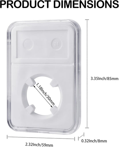 10 Packs 30mm Coin Slab Display Holder, Storage Case for JFK Half Dollar, Clear Acrylic Cases for Coin Organize and Collection, Four-Point Fixation Coin Slab Capsules Protector