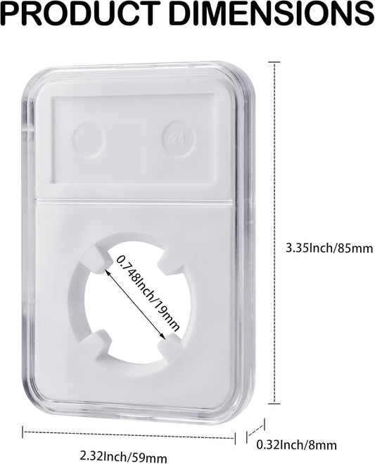 10 Packs 19mm Coin Slab Display Holder, Storage Case for NGC PCGS Grade Coin or US Mint Pennies, Clear Acrylic Cases for Coin Organize and Collection, Four-Point Fixation Coin Slab Capsules Protector