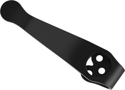 2 Pack Titanium Deep Carry Pocket Clip for Spyderco Para 3, Paramilitary 2 and More Models Knives, Premium Custom-made Pocket Clip with 6 Pieces Screws, Black