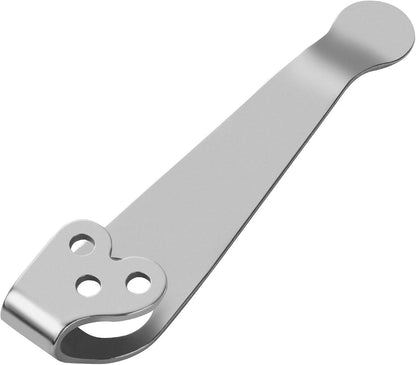 Titanium Deep Carry Pocket Clip for Spyderco Para 3 and Smock Knives, Premium Custom-made Pocket Clip with 3 Pieces Screws, Stone Wash