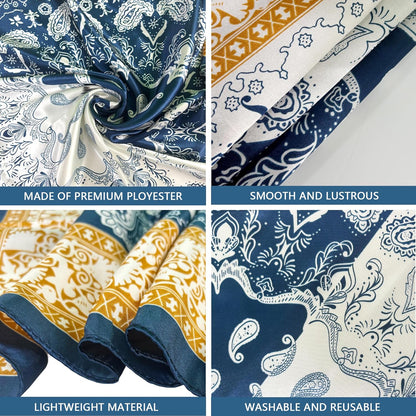Head Scarf for Women - 35" Large Square Satin Scarf, Silk Hair Scarf for Girl's Hair & Neck Head Wrap for Sleeping (WHFS02)