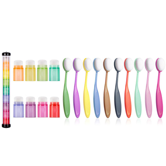 18 Pcs Color Coded Handle Ink Blending Brushes set tool blender for Crafts Card Making