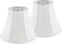 Creme White Bell Lamp Shades Set of 2 Medium Shade 6.7``Top x 13``Bottom x 10``High(Spider) Traditional Lampshade for Table & Bedside Lamp - Replacement Lampshades By