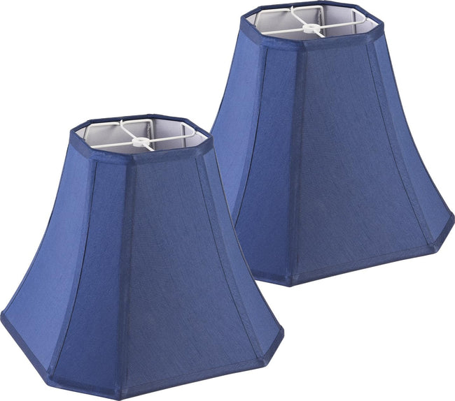 2 Pcs Navy Blue Square Cute Lamp Shades Octagonal Faux Silk Lampshade Replacement Medium Lampshade 6.5×13×10.6IN(Spider) Vintage Lamp Shade for Table & Floor Lamp - Easy Assembly Hover Image