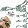 4PCS Thickened Stainless Steel Toggle Latch Clamp Adjustable Heavy Duty Pull Hasp Latches Toggle Latch Clamp with Lock Hole Toggle Latch Catch Set for Trunk Jig Smoker Door and Tool Boxes (Silver)