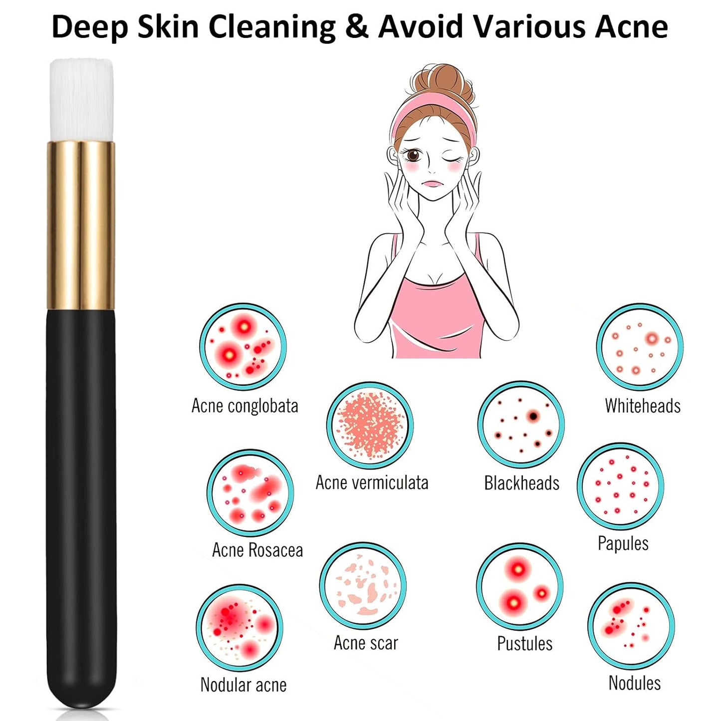 30 Pieces Lash Brushes for Cleaning Lash Shampoo Brushes for Eyelash with Container Blackhead Removing Nose Pore Deep Cleaning(4 Inch,Black)