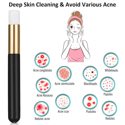 30 Pieces Lash Brushes for Cleaning Lash Shampoo Brushes for Eyelash with Container Blackhead Removing Nose Pore Deep Cleaning(4 Inch,Black)