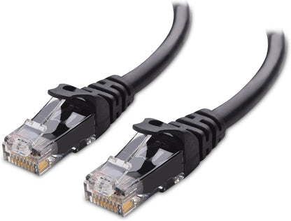 8-Pack Snagless Cat 5e Ethernet Cable - 5ft, Gigabit Cat5e Cable, Cat5e Ethernet Cord, Black