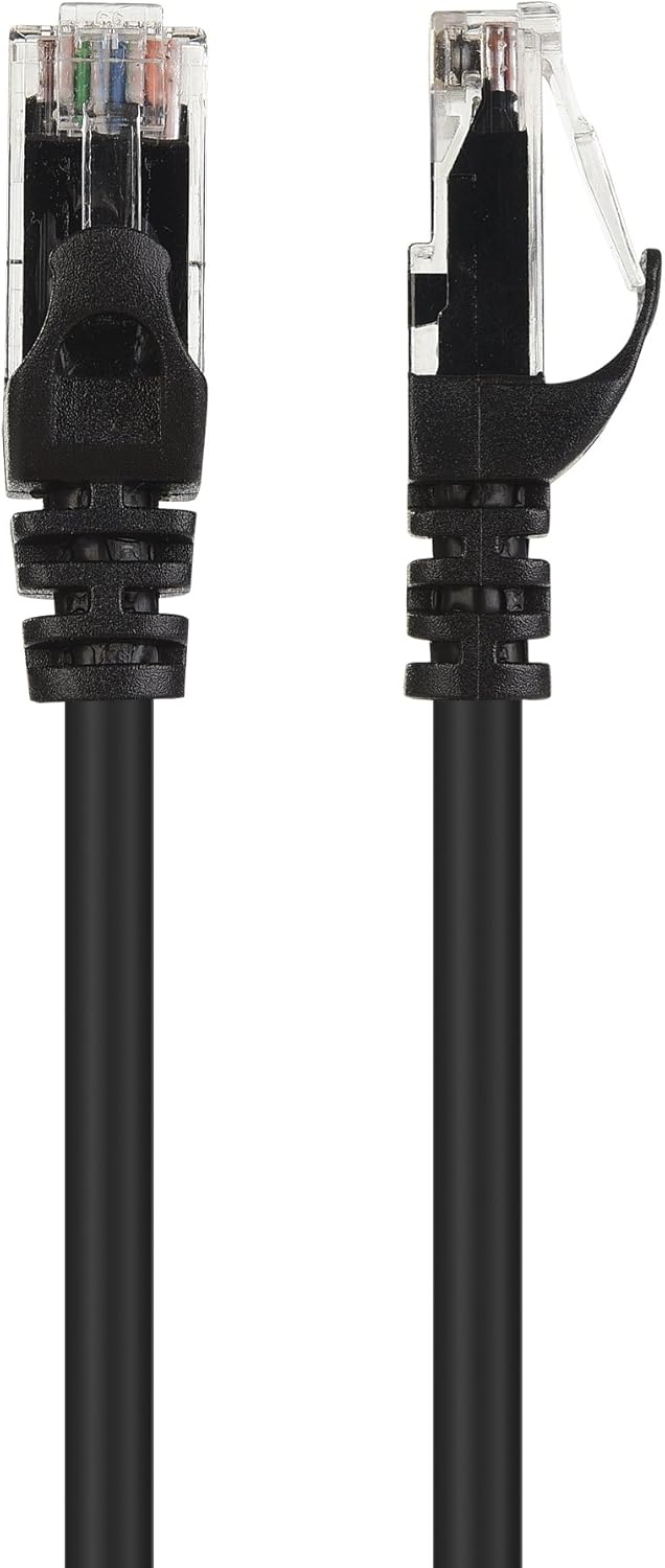 8-Pack Snagless Cat 5e Ethernet Cable - 5ft, Gigabit Cat5e Cable, Cat5e Ethernet Cord, Black