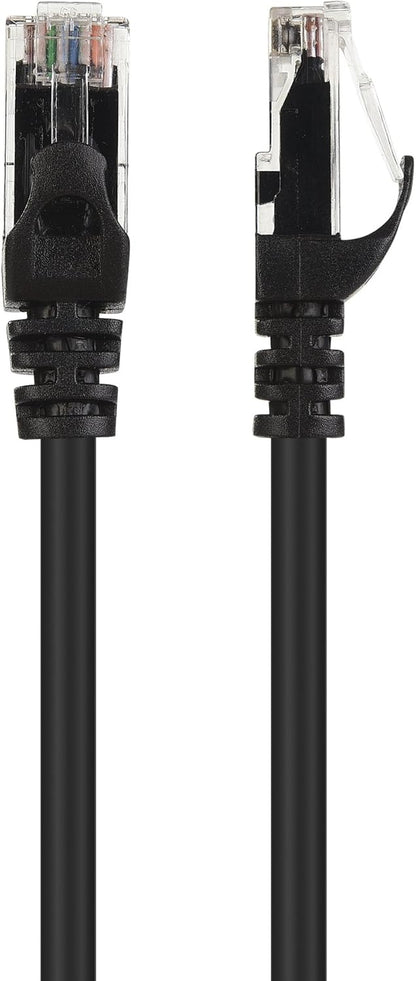 8-Pack Snagless Cat 5e Ethernet Cable - 5ft, Gigabit Cat5e Cable, Cat5e Ethernet Cord, Black