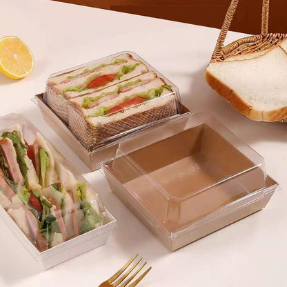 100Pack 4x4x2.5 Inches Charcuterie Boxes with Clear Lids - Bakery, Chocolate Covered Strawberries, Cupcake, Pie, Treat, Macaron Boxes for Christmas, Valentine's
