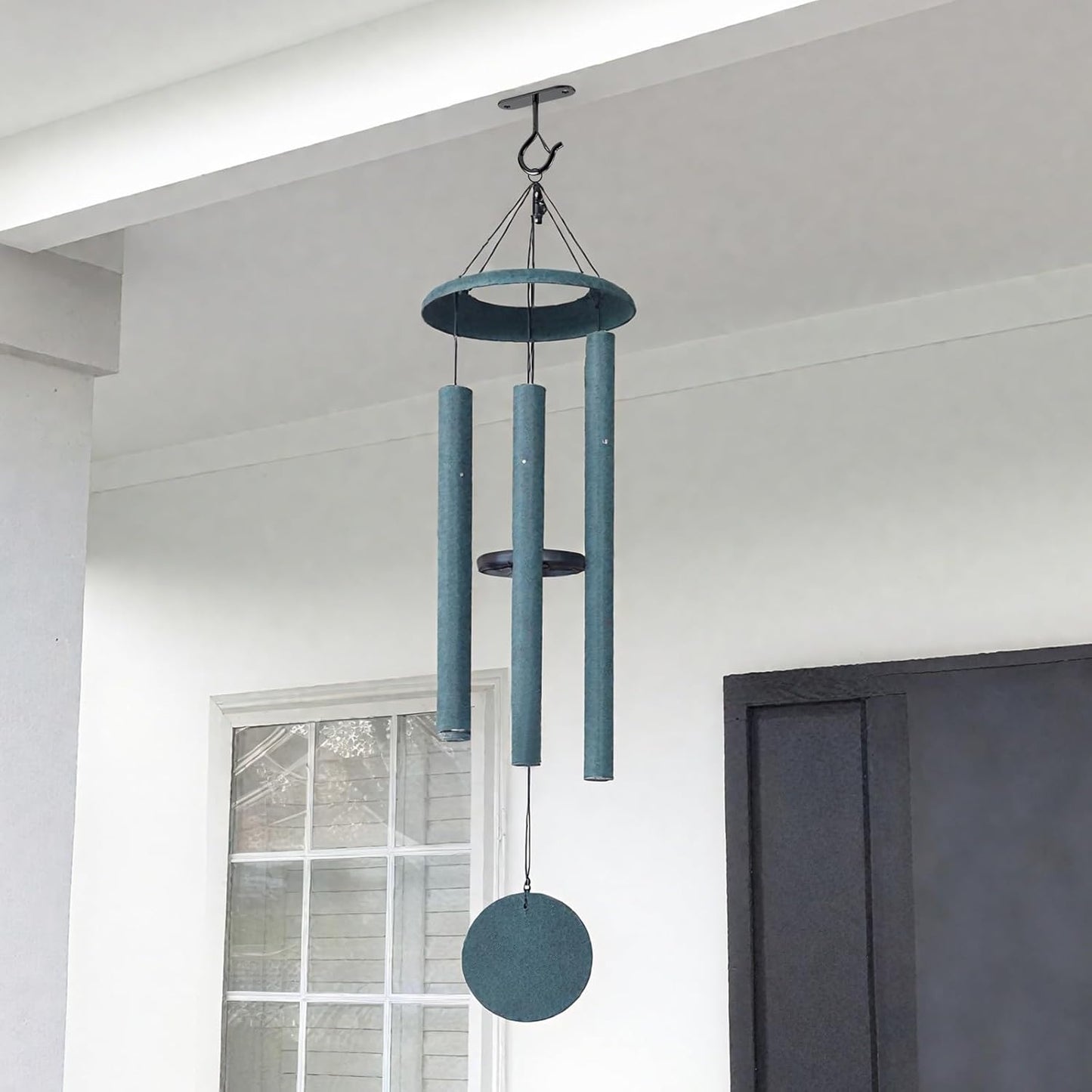 Heavy Duty Ceiling Hooks for Hanging Plants and String Lights, 2.36 Inch Plant Hook with Safety Latch, Ceiling Hanging Hook for Bird Feeders and Lanterns, Indoor Outdoor Use 40 lbs (Black, 6 Pcs)