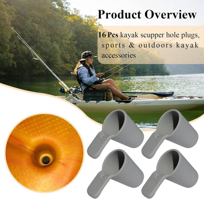 8 Pcs Kayak Scupper Hole Plugs Fits Scupper Holes 1" to 1-3/8", Compatible with Perception Sport Kayak, Dagger, Tarpon, Wilderness Systems sit-on-top Kayaks and Other Seated Kayaks