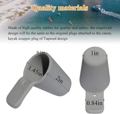8 Pcs Kayak Scupper Hole Plugs Fits Scupper Holes 1" to 1-3/8", Compatible with Perception Sport Kayak, Dagger, Tarpon, Wilderness Systems sit-on-top Kayaks and Other Seated Kayaks