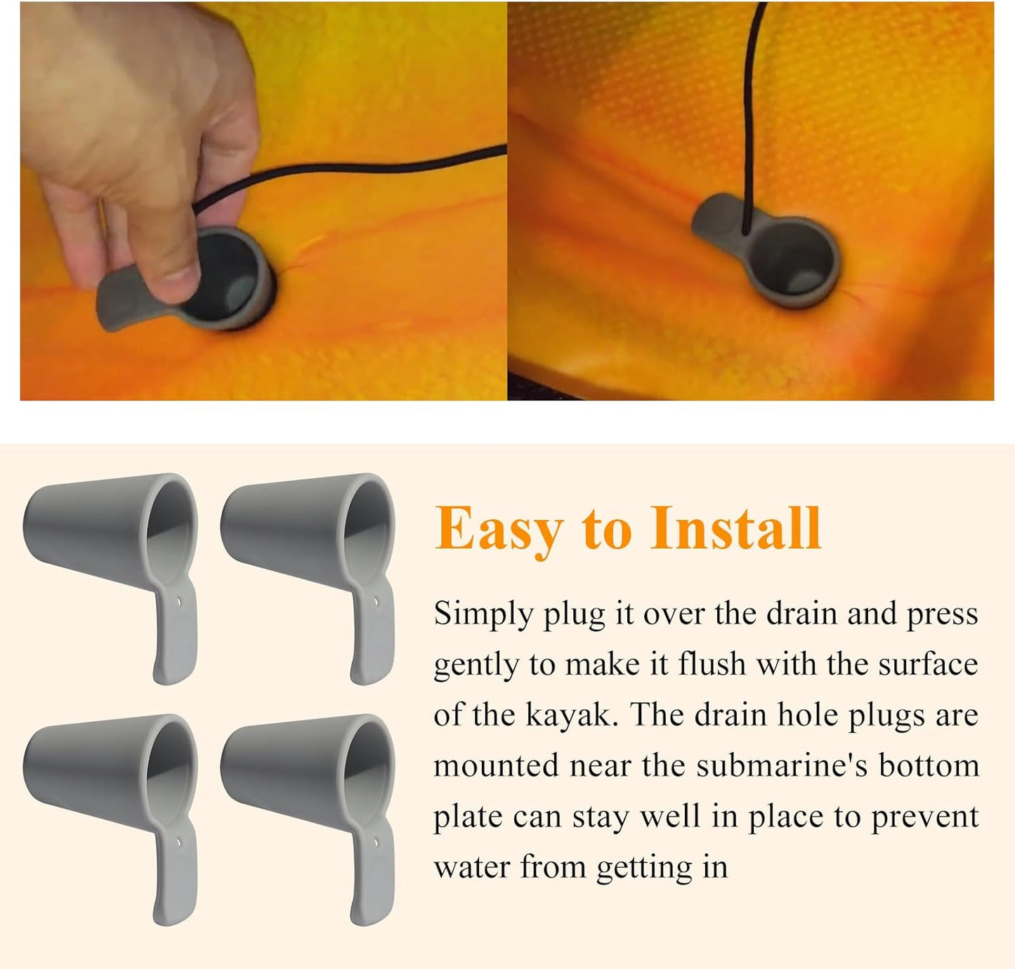 8 Pcs Kayak Scupper Hole Plugs Fits Scupper Holes 1" to 1-3/8", Compatible with Perception Sport Kayak, Dagger, Tarpon, Wilderness Systems sit-on-top Kayaks and Other Seated Kayaks