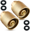 2 Pack Forklift Connector Female, Replacement for 7141F Propane Tank Connector, 1-1/4" Female Inlet x 1/4" NPT Female Outlet, with 4 Pcs Rubber O Rings