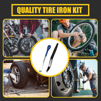 3 Pcs Tire Iron Kit Include 2 Pcs 10" Motorcycle Tire Spoons and a 15" Arc Levers Changing Repair Removal Tools for Dirt Bike Motorcycle ATV