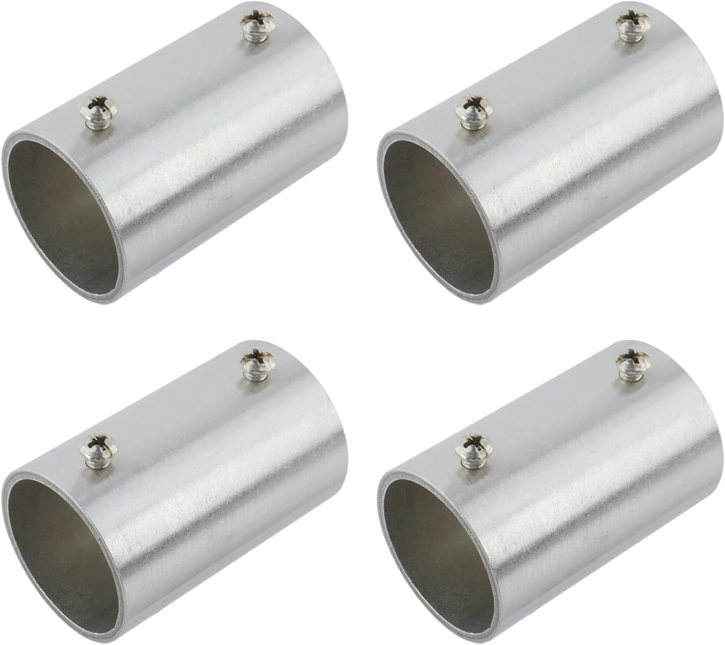 Straight Pipe Fitting Connector Fit 1-1/4" OD Pipe 2-Way Stainless Steel Rail Pipe Fittings for DIY Shelf Garden Support, Handrail, 2.36"/60mm Length -4pcs