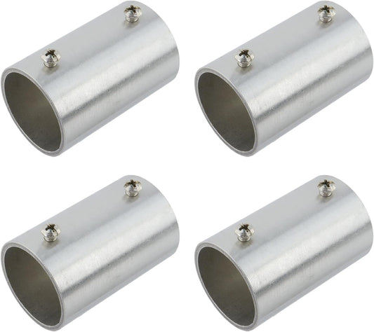 Straight Pipe Fitting Connector Fit 1-1/4" OD Pipe 2-Way Stainless Steel Rail Pipe Fittings for DIY Shelf Garden Support, Handrail, 2.36"/60mm Length -4pcs