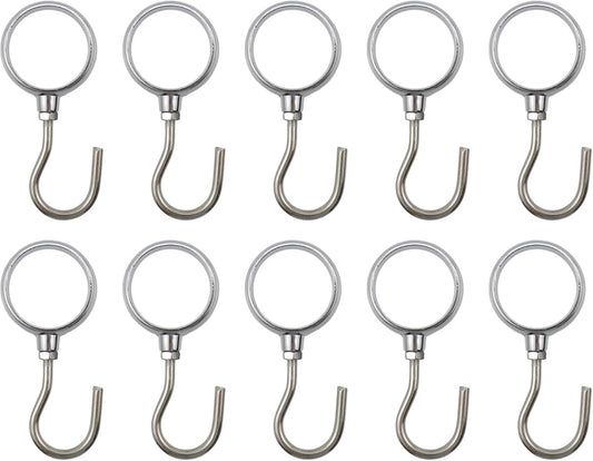 Stainless Steel Closet Rod Hook Robe Tube Hook Wardrobe Hooks for Hanging, Fit for32mm/1.26" Dia Rod -10pcs